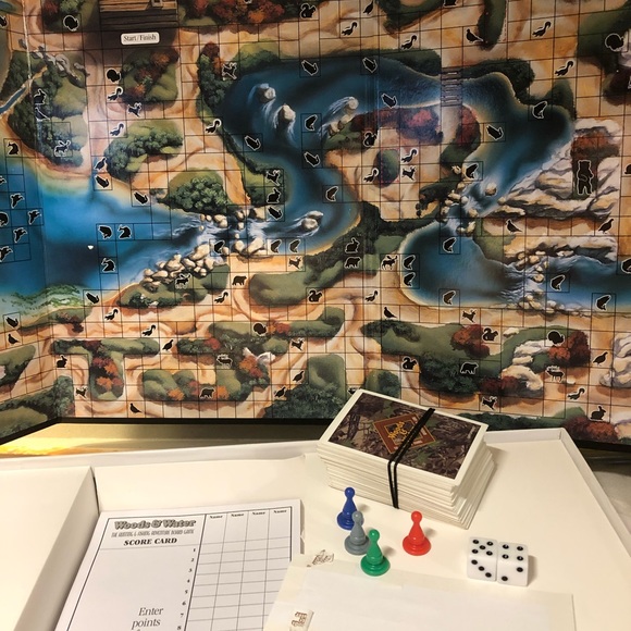 Woods and Water Hunting & Fishing Adventure Board Game 1995 Northern Home Rock - Picture 2 of 13